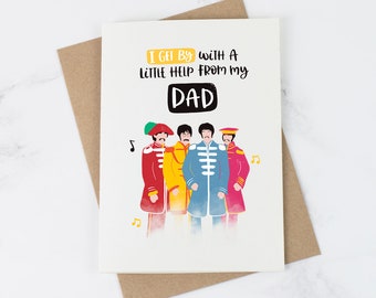 Funny Fathers Day Card - Beatles Card - Funny Cards - Dad Card - Card for Dad - Fathers Day Card
