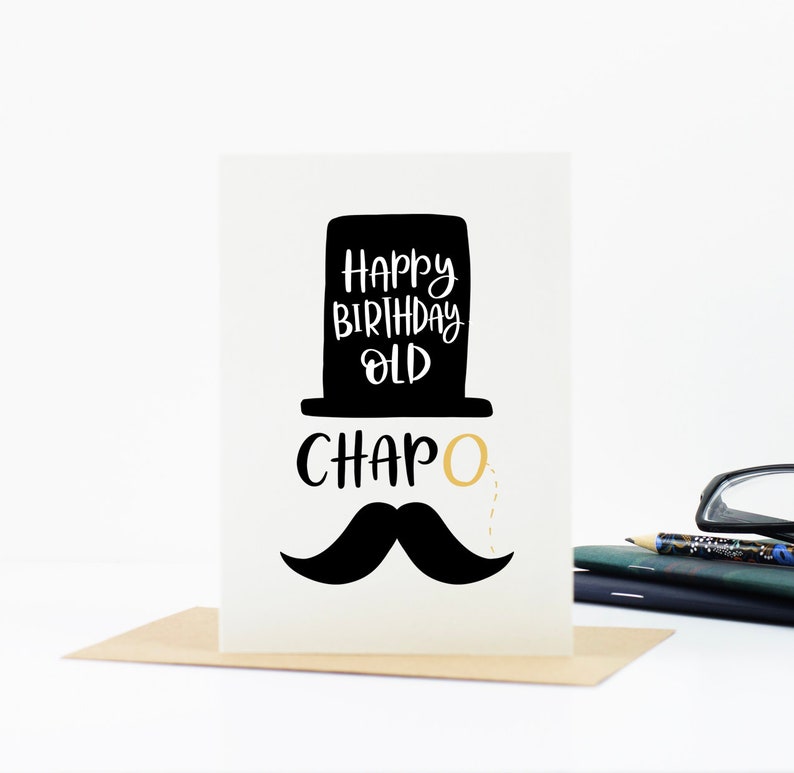 Card for Dad Funny birthday card Happy Birthday Old Chap Card for him Funny Cards