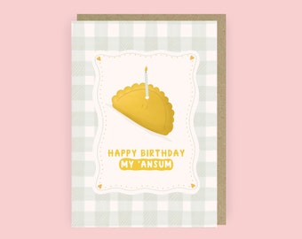 Happy Birthday my 'Ansum Card | Cornish Pasty Birthday Card | Funny Birthday Cards | Cornwall Card for her | Cornwall Card for him