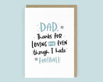SALE | Football Funny Father's Day Card | Funny Dad Card | Card for Dad | Father's Day Card