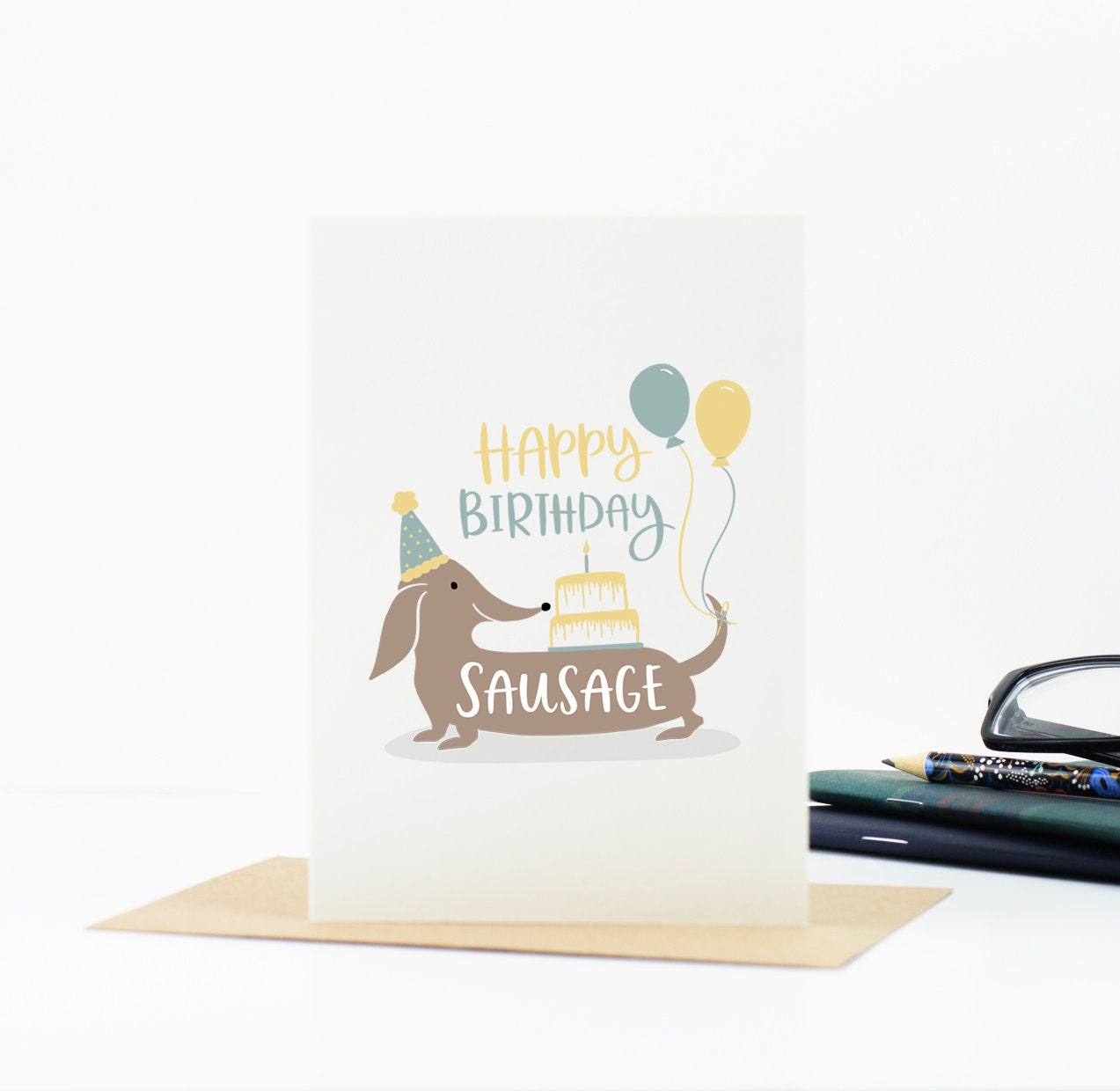 Happy Birthday Sausage Funny Birthday Card Sausage dog Etsy