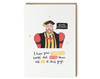 SALE (old style) Funny Henry VIII Wedding Card | Funny Engagement Card | A6 Size Wedding Card | For Newly Weds