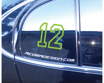 Seattle Seahawks Fan "12" 12th Man lime green car vinyl decal (5"x5")
