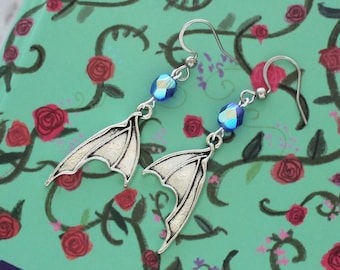 Simon Snow Wing Earrings - Dragon Wing Charm Earrings - Simon Snow Carry On Book Jewelry Simon Baz Pitch Rainbow Rowell Wayward Son SnowBaz
