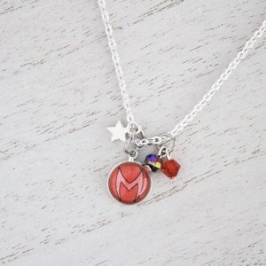 Wanda Charm Necklace - Comic Inspired Charm Necklace - Scarlet Witch Wanda Maximoff Vision Geek Jewelry Fan Gift WandaVis