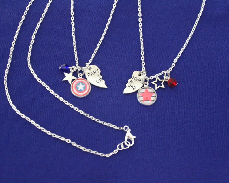 Bucky and Steve BFF Necklace Set Marvel Comic Inspired Steve Etsy