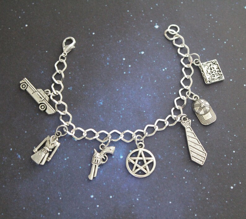 Supernatural Charm Bracelet Silver Charm Bracelet Etsy