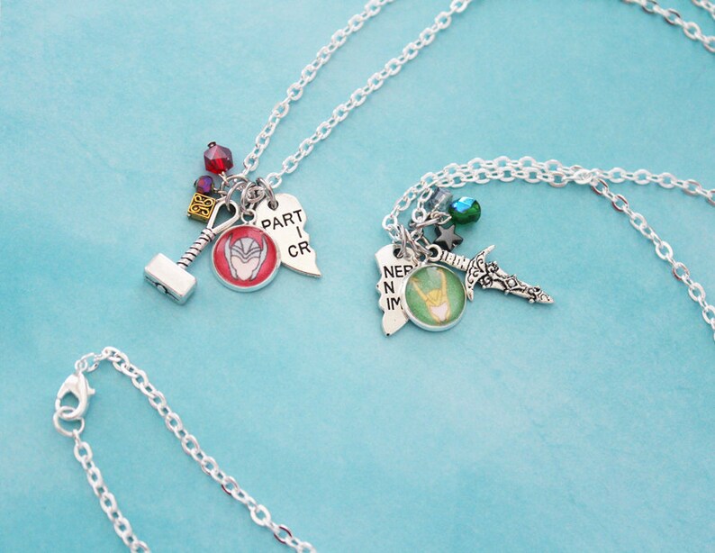 Thor Loki BFF Necklaces Marvel Comic Inspired Jewelry Thor Etsy