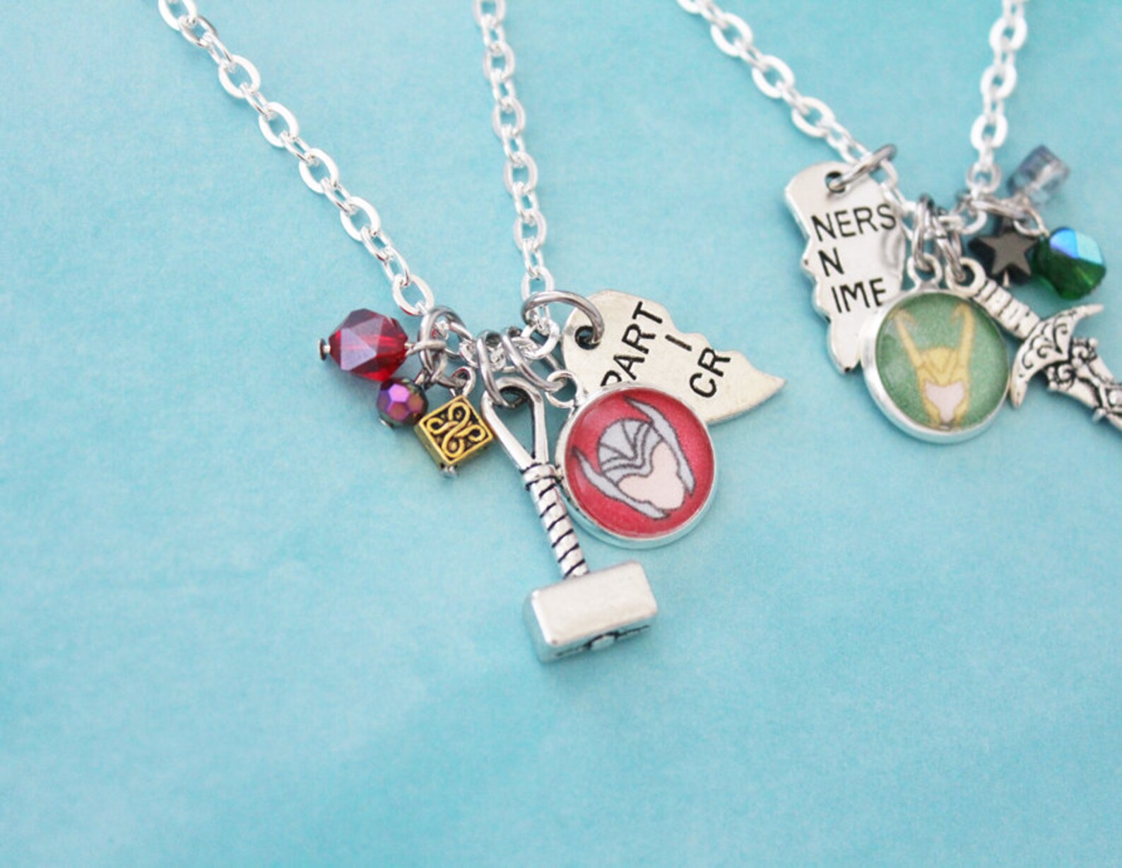 Thor Loki BFF Necklaces Marvel Comic Inspired Jewelry Thor Etsy