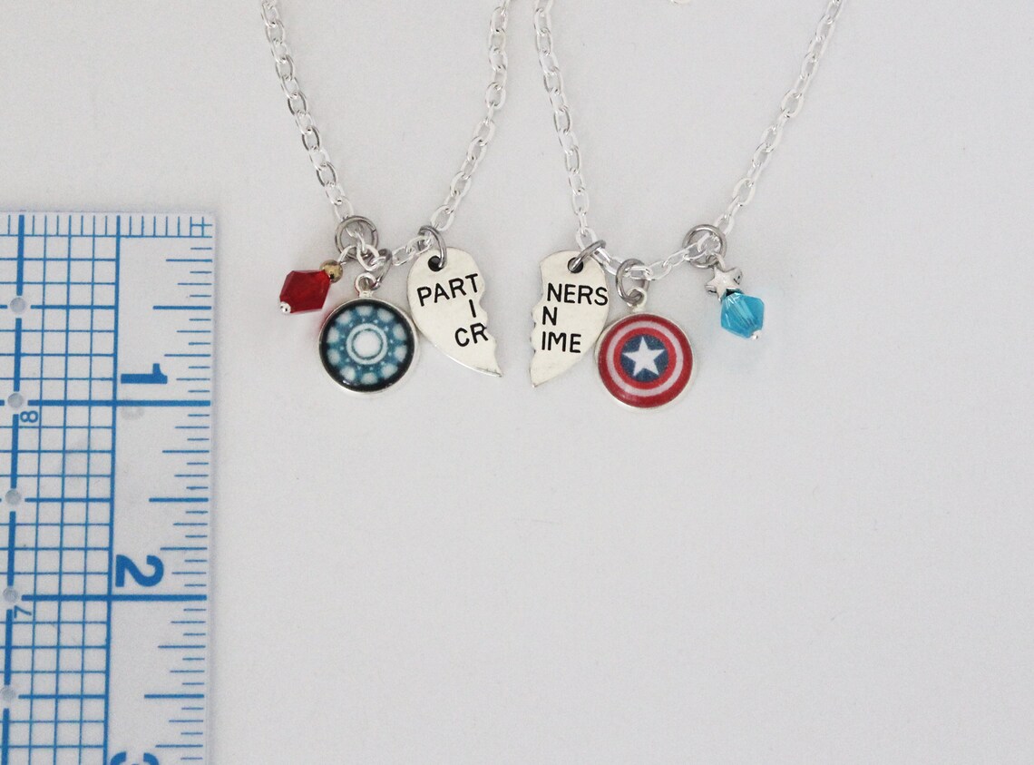 Steve Tony BFF Necklace Set Marvel Comic Inspired Jewelry Etsy
