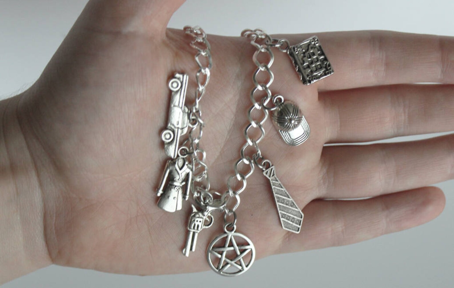 Supernatural Charm Bracelet Silver Charm Bracelet Etsy