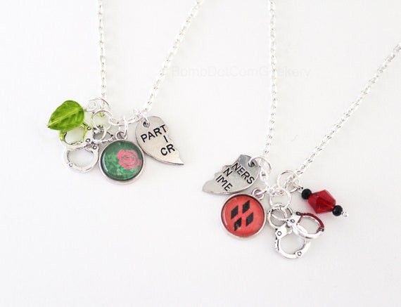 HARLEY QUINN GOOD NIGHT SUICIDE SQUAD CHARM NECKLACE FIVE HEARTS PENDANT UK 