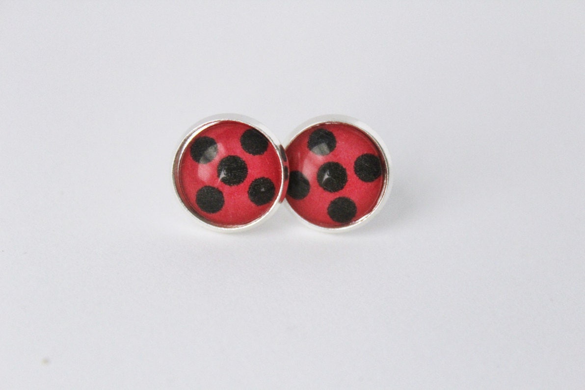 Buy Ladybug Stud Earrings Miraculous Earrings Marinette Online in India   Etsy