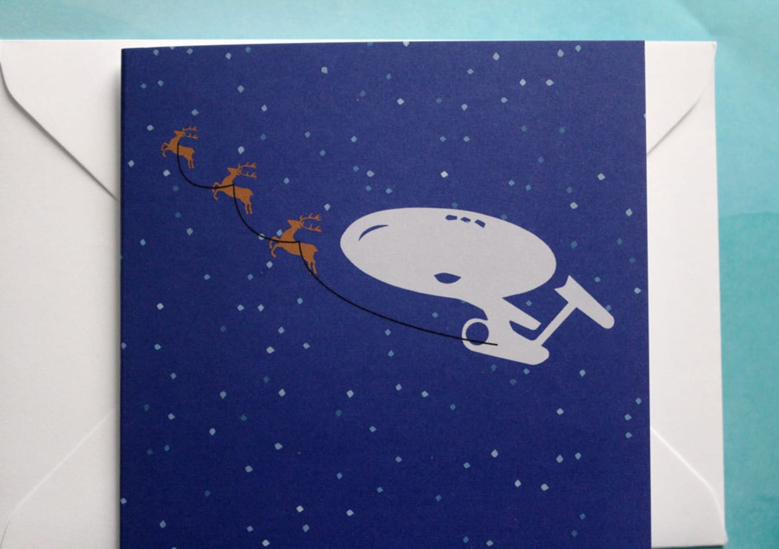 Star Trek Holiday Card Enterprise Santa Sleigh Star Trek  Etsy