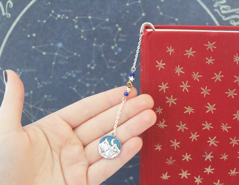 ACOTAR Night Court Bookmark - Sarah J Maas Book Inspired Feyre Rhysand Feysand A Court of Thorn and Roses Book Charm Bookmark Metal bild 3