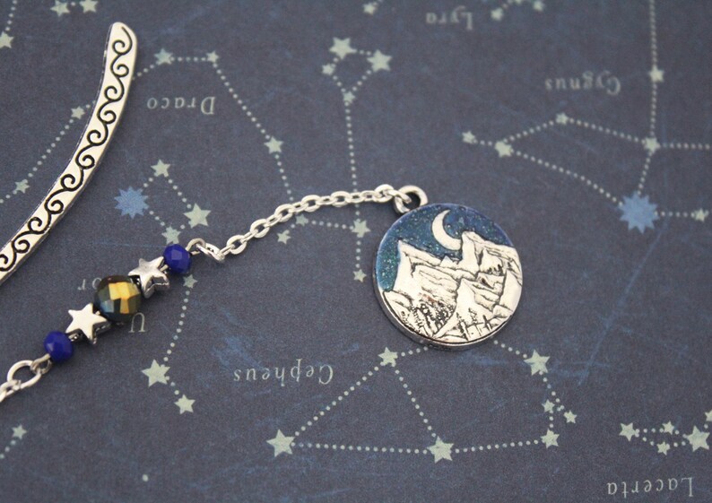 ACOTAR Night Court Bookmark - Sarah J Maas Book Inspired Feyre Rhysand Feysand A Court of Thorn and Roses Book Charm Bookmark Metal bild 4