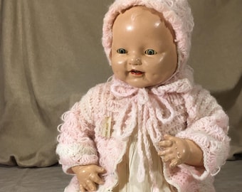 Muñeca de composición EIH Dimples de 22": ¡realmente linda! ¿De los años 20?