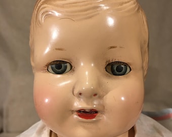 ¡Excelente estado! Muñeca de niña de composición sin marcar - 40 cm - ¿Años 30?