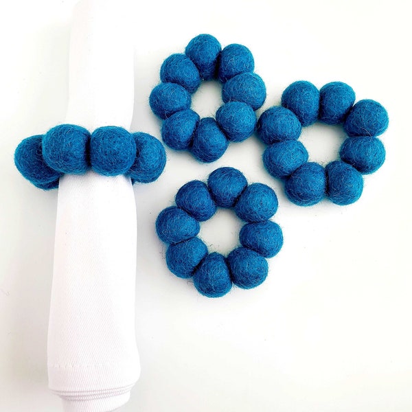 Teal Napkin Rings Etsy