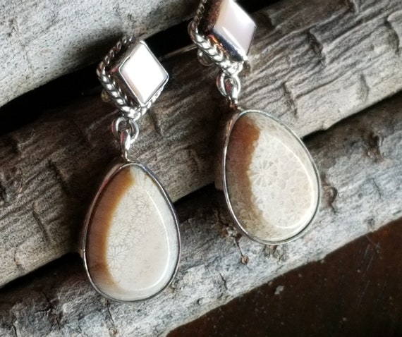Stunning Sterling Silver Mother of Pearl Jasper D… - image 6