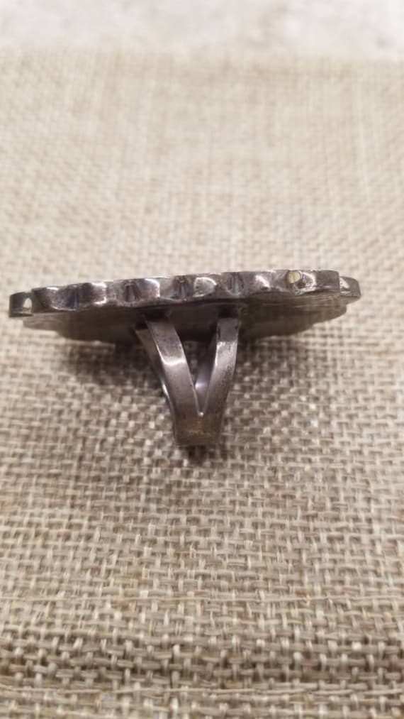 Zuni Surface Multi Stone Inlay Statement Ring sig… - image 7