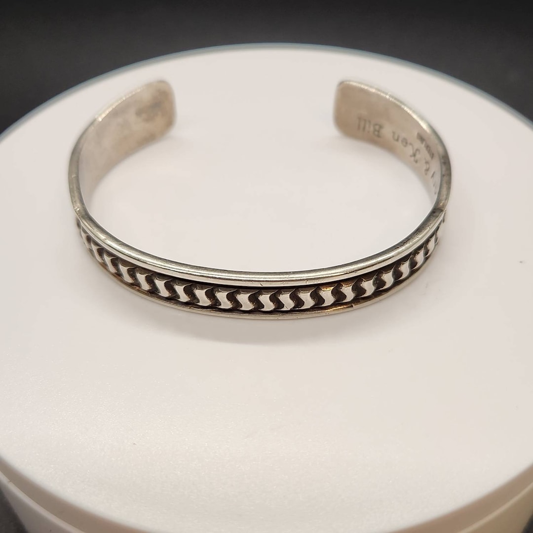 M*L様 visvim NAVAJO VINTAGE BANGLE Vintage Navajo Ken & Mary Bill Sterling Silver Bracelet 7