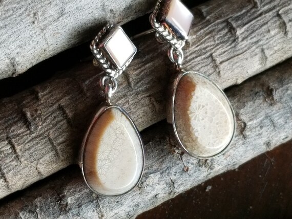 Stunning Sterling Silver Mother of Pearl Jasper D… - image 7