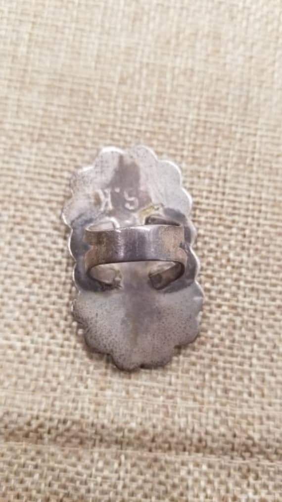 Zuni Surface Multi Stone Inlay Statement Ring sig… - image 8