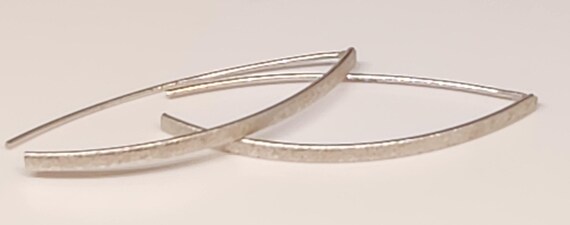 Textured Sterling Silver Threader Earrings, Large… - image 1