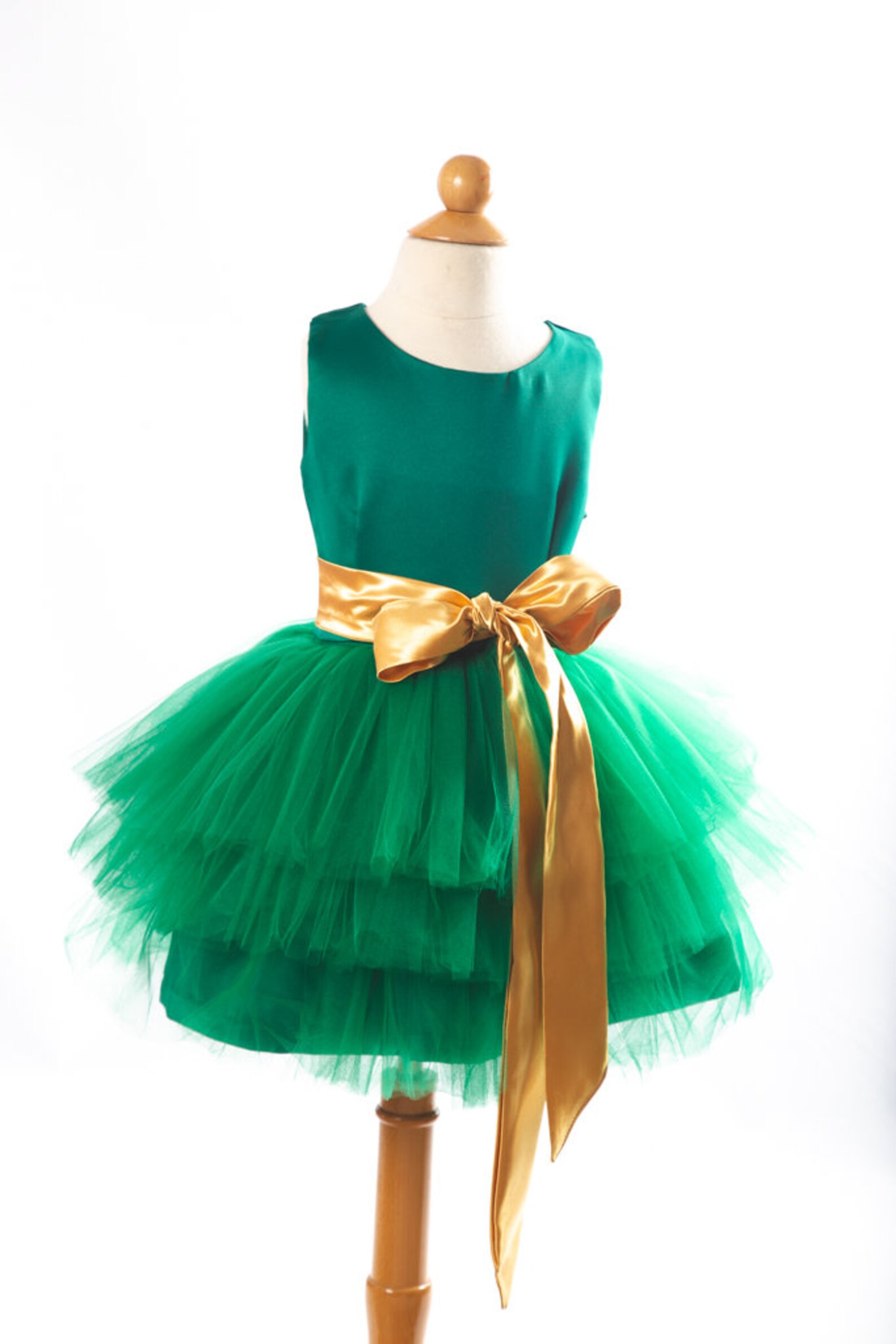 Green and Gold Party Dress - Etsy