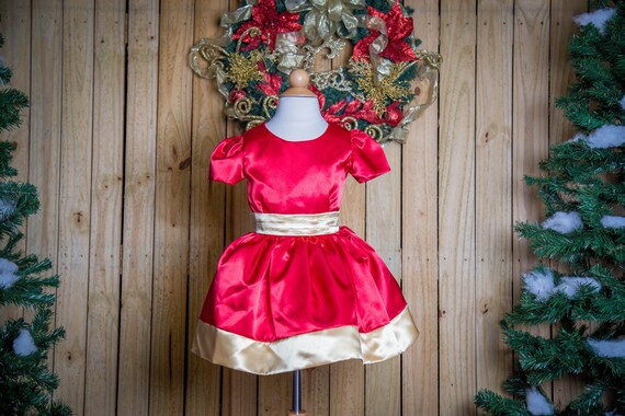 Red and Gold Christmas Dress | Etsy