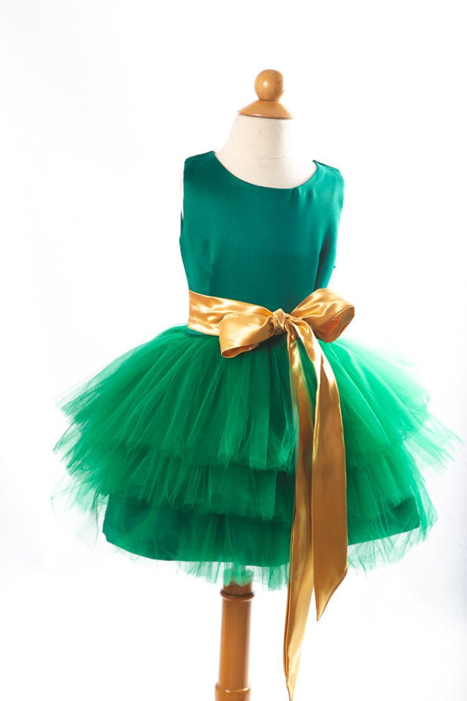 Green and Gold Party Dress Etsy UK