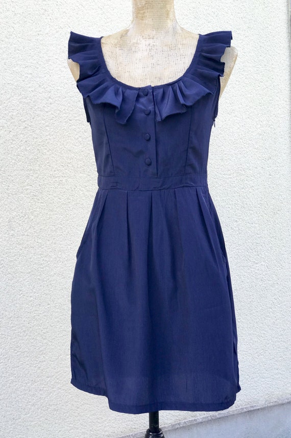 navy blue smart dress