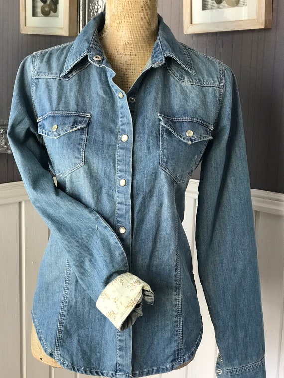 forever 21 denim shirt womens