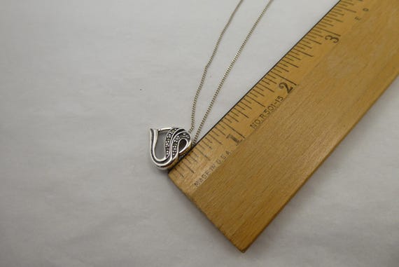 925 Solid Sterling Silver Open Heart Marcasite Ne… - image 14