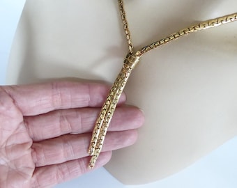 1962 Grosse Germany Lariat goudkleurige ketting vintage 17" lang landgoed