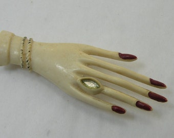 Celuloide damas mano broche pin Rhinestone anillo pulsera 2 1/4" x 3/4" vintage de las mujeres