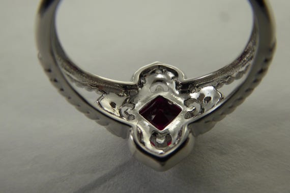 NEW Size 6 Ring Sterling Silver Square Ruby Color… - image 18