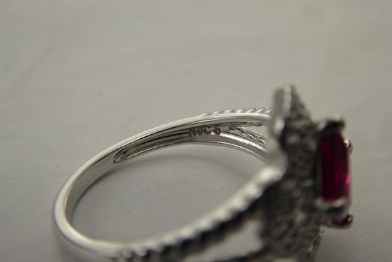 NEW Size 6 Ring Sterling Silver Square Ruby Color… - image 14