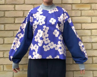 Katoenen truitop met bloemen