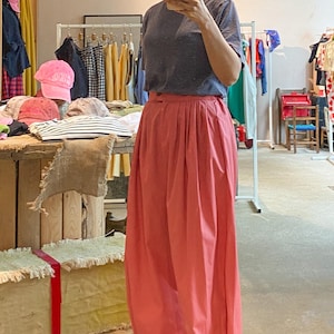 Pantalones de algodón con pernera ancha y holgados hechos a mano