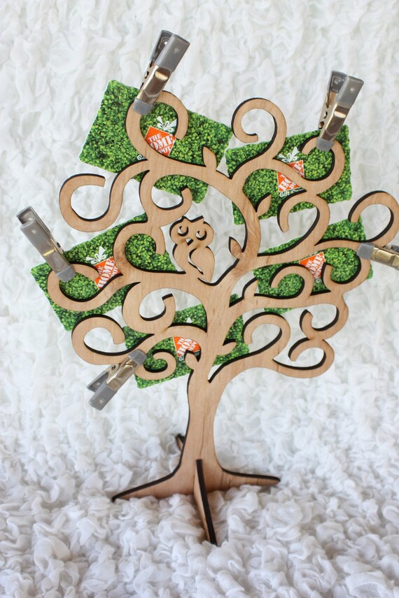 Gift Card Holder Wooden Owl Tree Display Gift Cards Unique