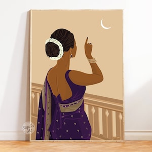 Desi Art, Indian Art, brown girl art, South Asian Art, Tamil girl, Asian Art, South Indian Art, Indian Wall Art, Desi Print, PRINTABLE ART