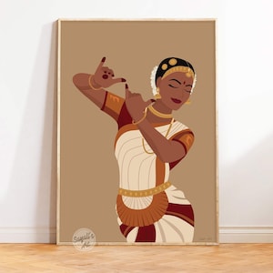 Indian Dancer Art, Bharatanatyam Art, desi kunst, Brown Girl Art, Zuid-Aziatische kunst, Tamil meisje kunst, Indiaanse kunst, digitale download