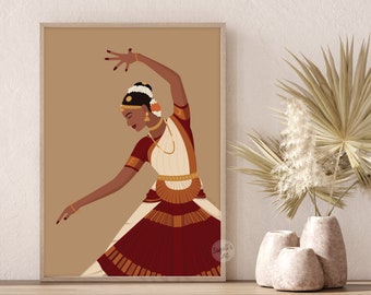 Set of 3 Bharatanatyam Art,desi Art,south Asian Art ,indian