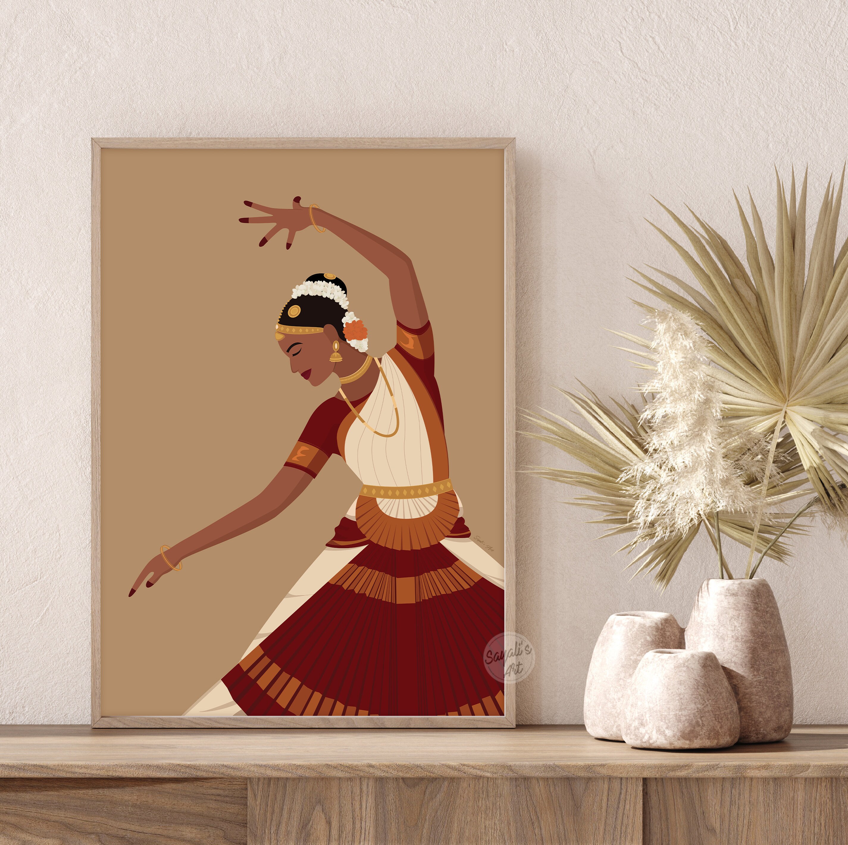 Set of 3 Bharatanatyam Art,desi Art,south Asian Art ,indian