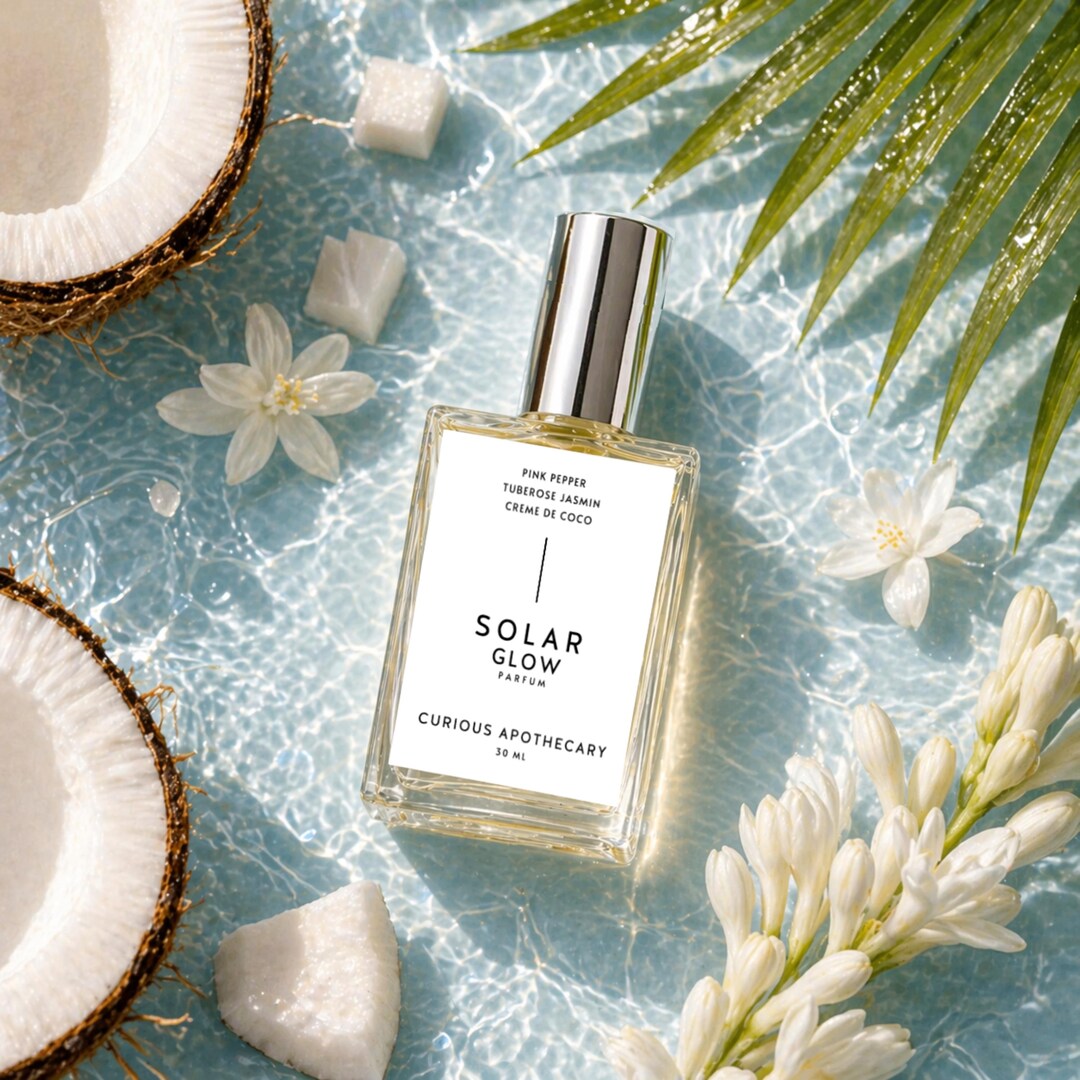 Solar Notes Coconut Jasmine Perfume – Solar Glow Tropical Beach Scent, Creamy ...