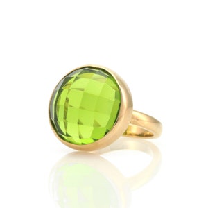 Bezel Set Rose Gold Peridot Ring · 18k Rose Gold August Birthstone Ring · Bezel Stacking Ring · Peridot Stone Ring · Gold Bezel Vintage Ring