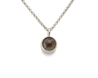 925 Sterling Silver Smoky Quartz Pendant · Bezel Set Necklace in Sterling Silver · Brown Quartz Necklace · Bridesmaid Gifts Necklaces