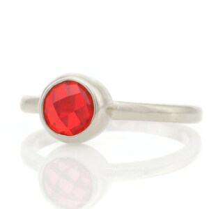 925 Sterling Silver Bezel Ruby Ring · Delicate Stackable Gemstone Ring · Tiny Ruby Stone Ring · July Birthstone Bezel Ring